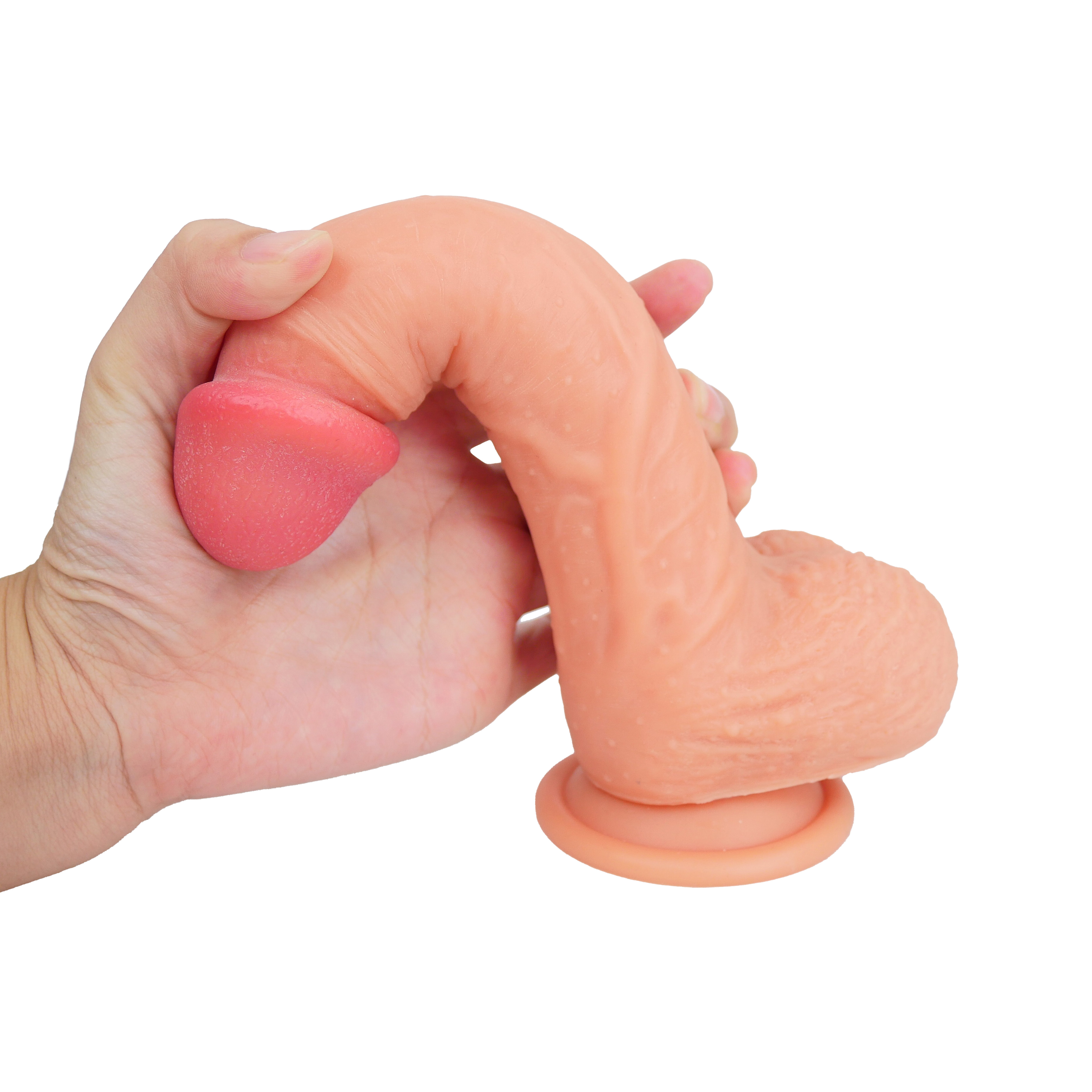 Realistischer Dildo mit Saugnapf – 21,5 cm Gesamtlänge, 15,5 cm Einführlänge, 4 cm Durchmesser
