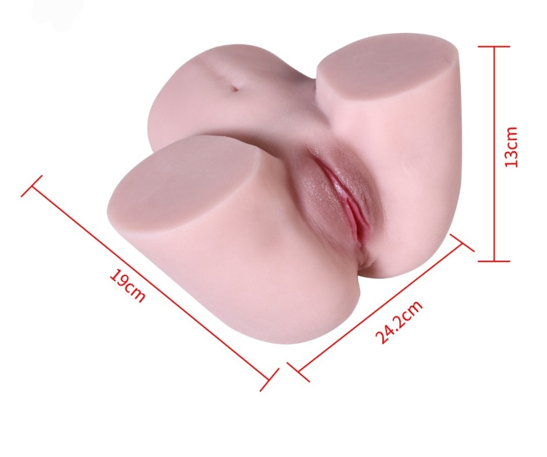 Realistischer 2,5 kg Masturbator mit 2 Lustkanälen hell/weiß meilov