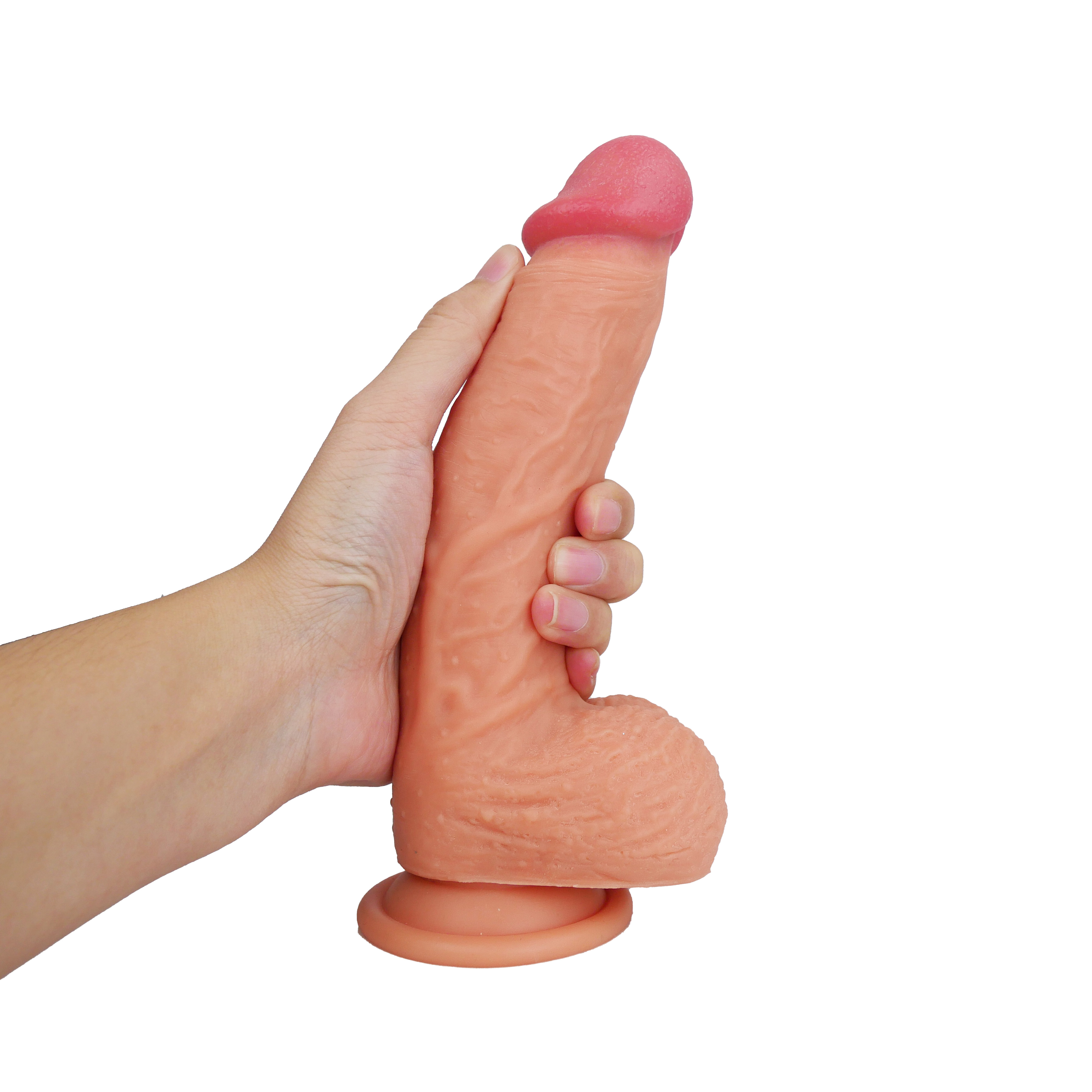 Realistischer Dildo mit Saugnapf – 21,5 cm Gesamtlänge, 15,5 cm Einführlänge, 4 cm Durchmesser